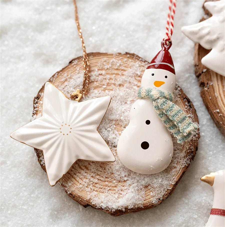 Metal Hand Painted Hanging Christmas Tree Decoration, Holiday Gift