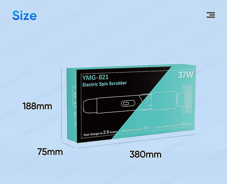 HOMFISH 2025 NEW 8-in-1 Electric Spin Scrubber Wireless Cleaning Brush