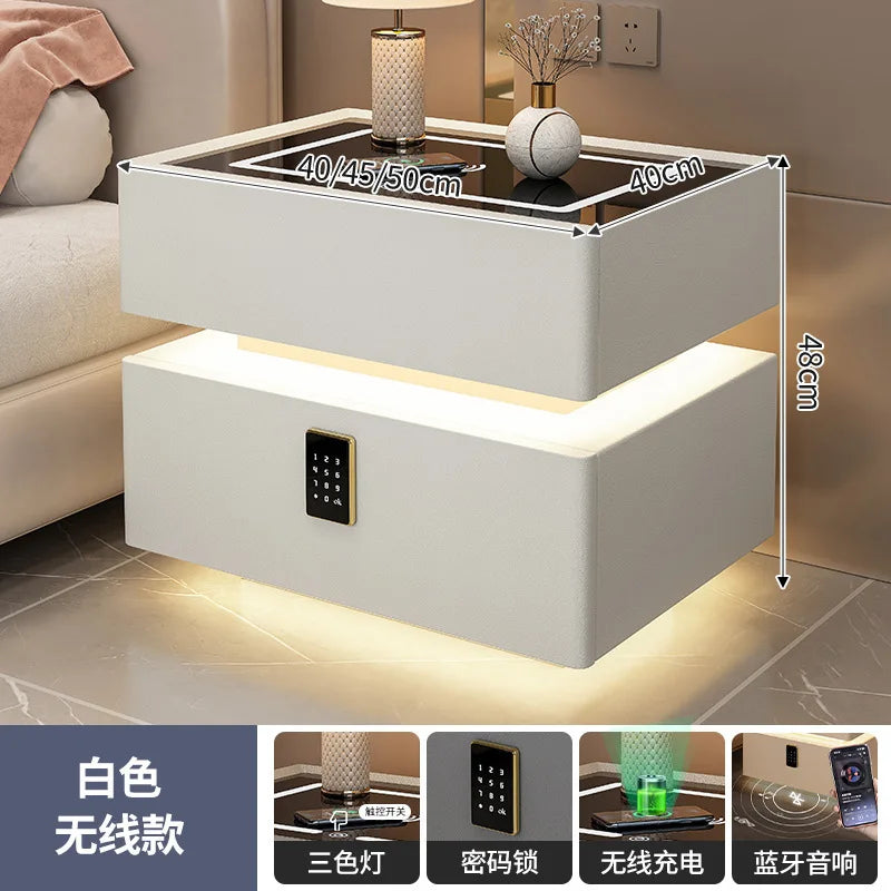 Smart Nightstand with Wireless Charger Bluetooth Speaker