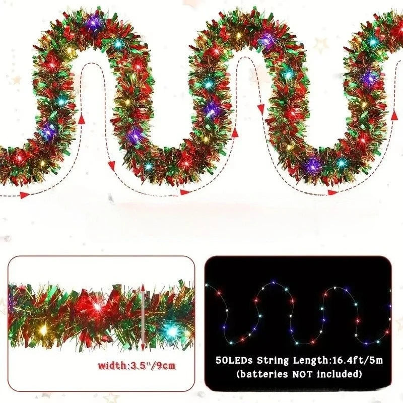 Christmas Color Strip Light String Ribbon Fairy Lamp Xmas Tree New Year Gift