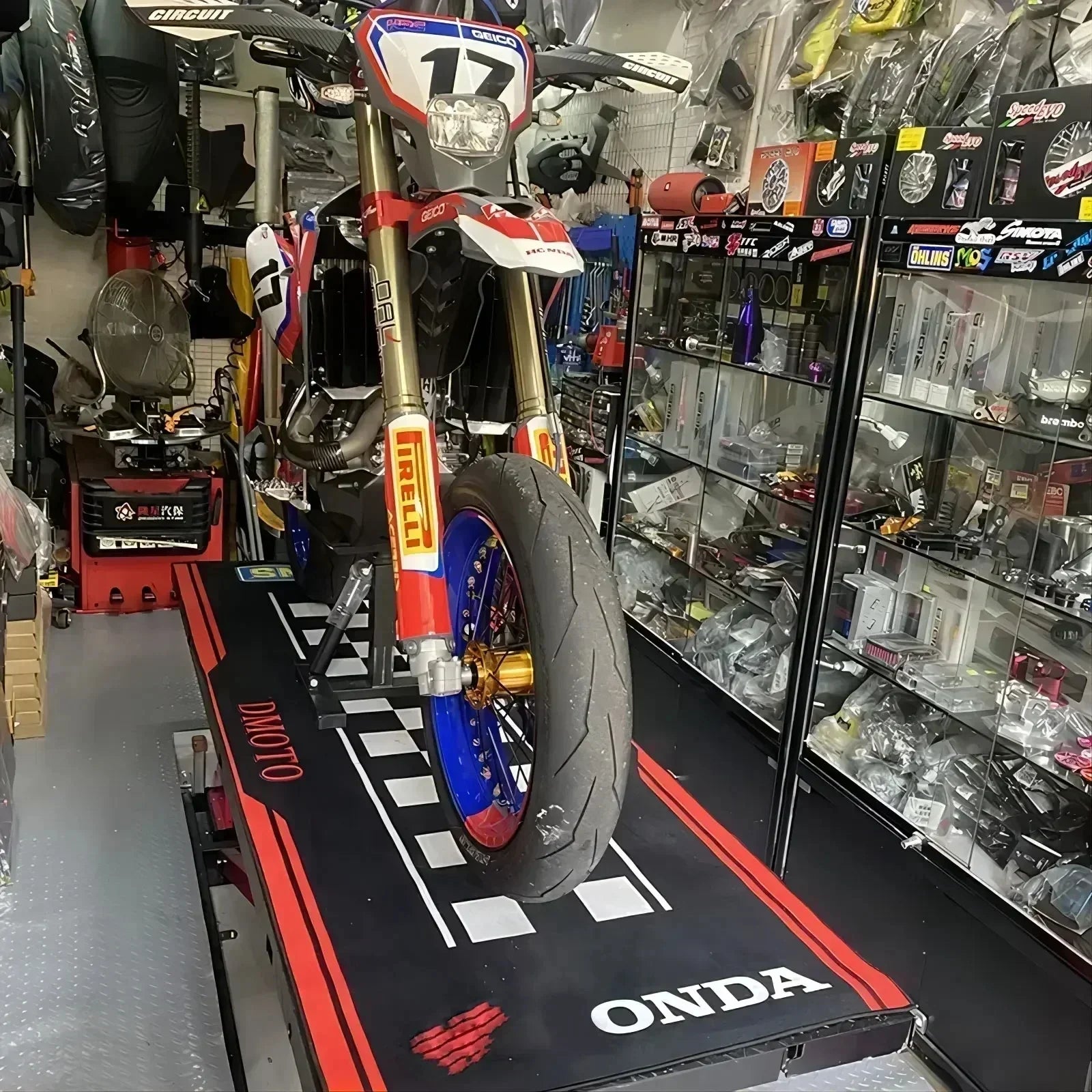 Cool Motorcycle Display Carpet Work Floor Garage Racing Moto