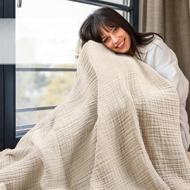 150X200cm Large Size Baby Blanket Cotton Gauze 6layer Muslin Blankets