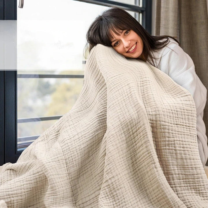 150X200cm Large Size Baby Blanket Cotton Gauze 6layer Muslin Blankets