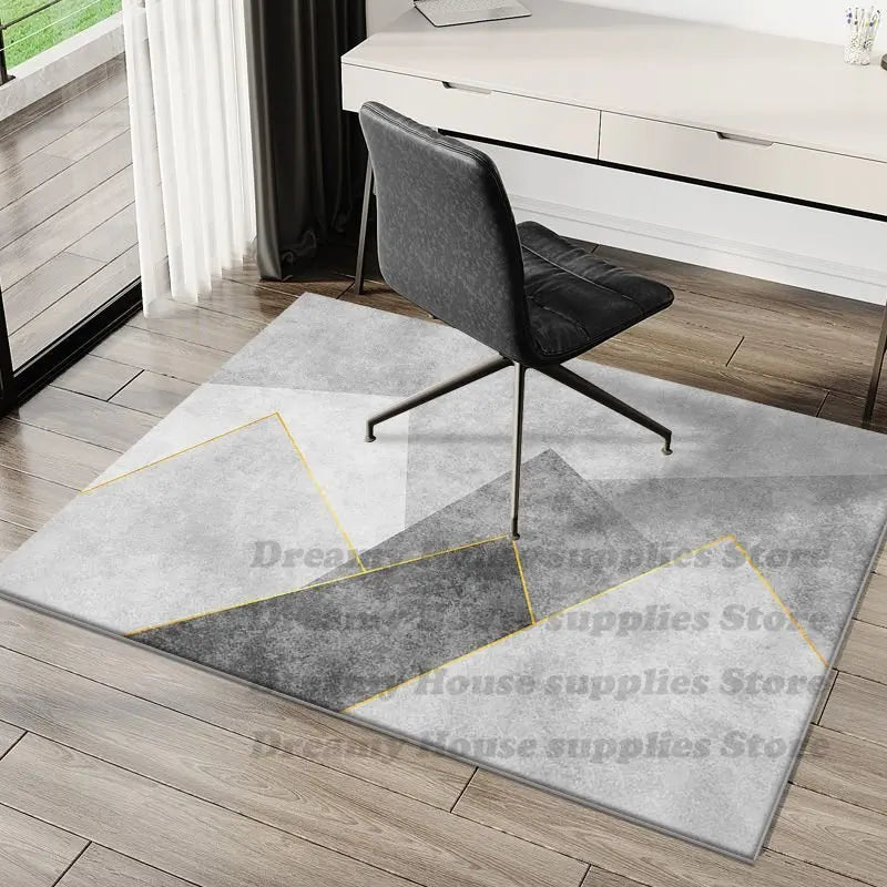 Modern Rectangular Chair Mat for Room Study Geometric