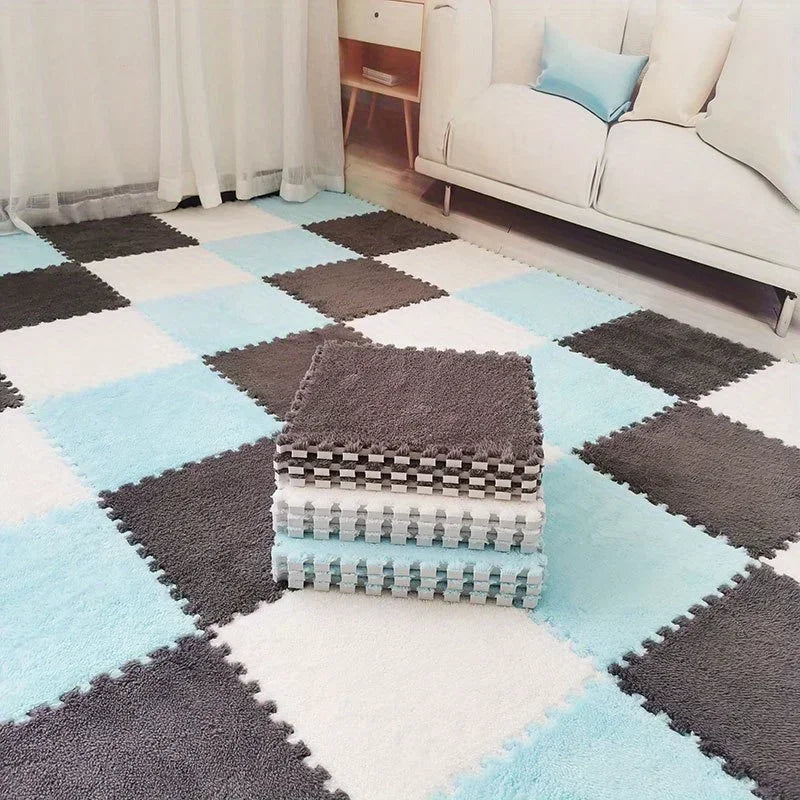 30x30cm Plush Puzzle Foam Floor Mat Creative Fashion Carpet