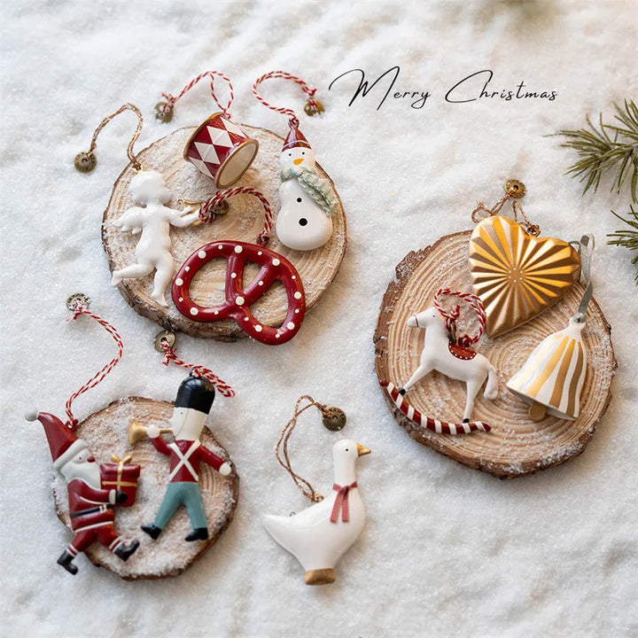 Metal Hand Painted Hanging Christmas Tree Decoration, Holiday Gift