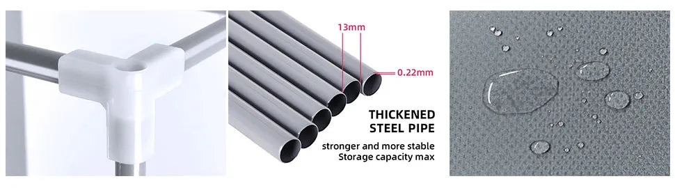 Loefme Canvas Wardrobe Clothes Closet Organizer Portable Storage