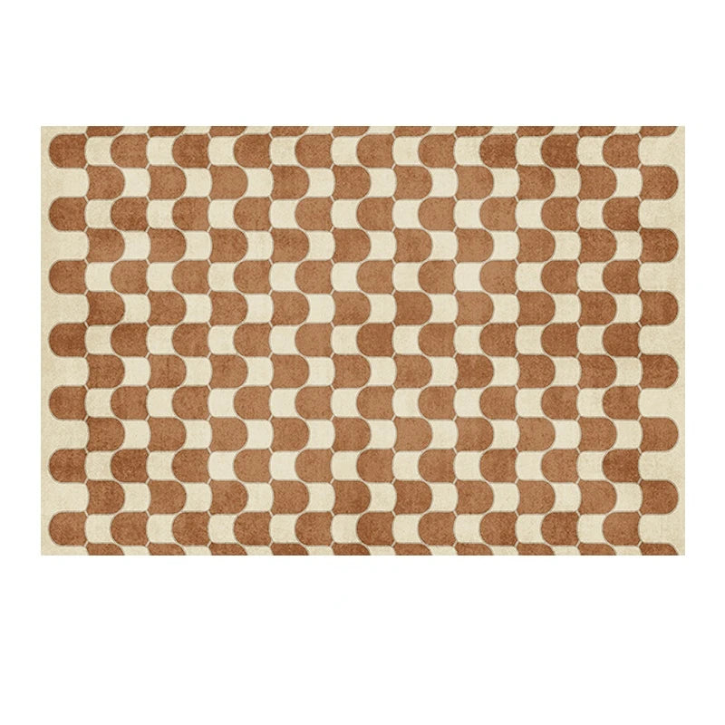 French Retro Rugs for Bedroom Checkerboard Living Room Decoration