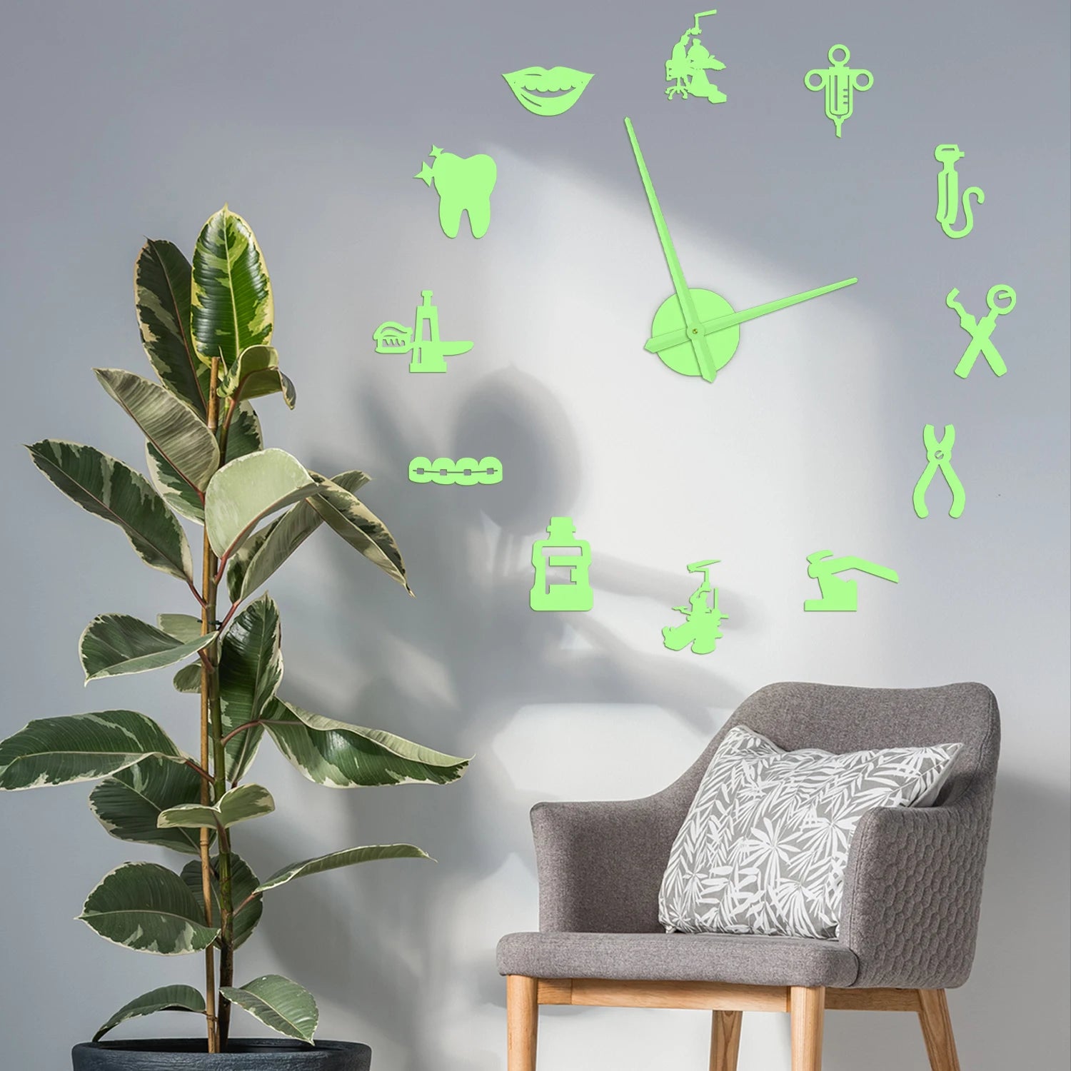 Dentist DIY Giant Wall Clock Dental Doctor Oversized Wall Clock