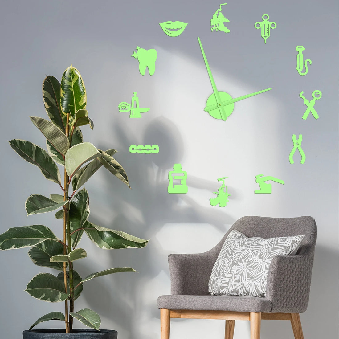 Dentist DIY Giant Wall Clock Dental Doctor Oversized Wall Clock