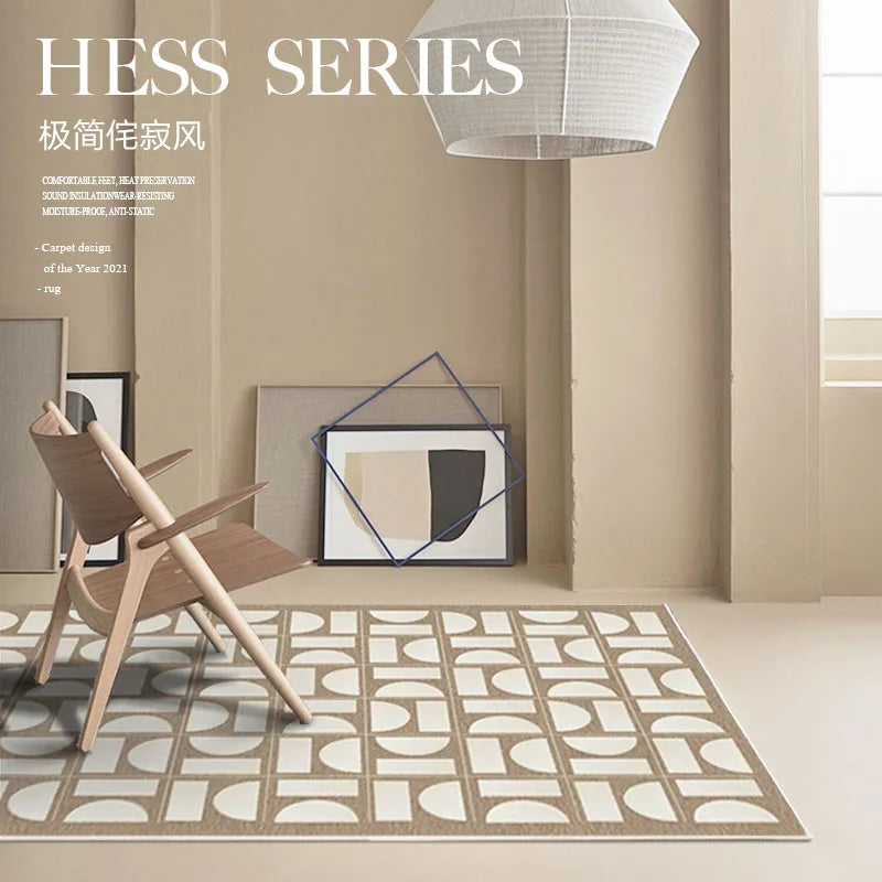 French Retro Rugs for Bedroom Checkerboard Living Room Decoration