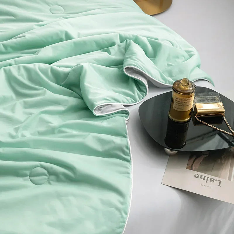 Air Condition Comforter for Summer Pure Color Ice Silk Cooling Blanket