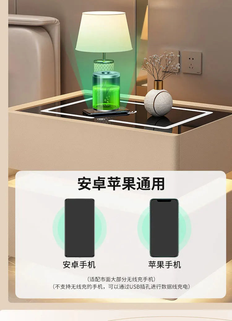 Smart Nightstand with Wireless Charger Bluetooth Speaker