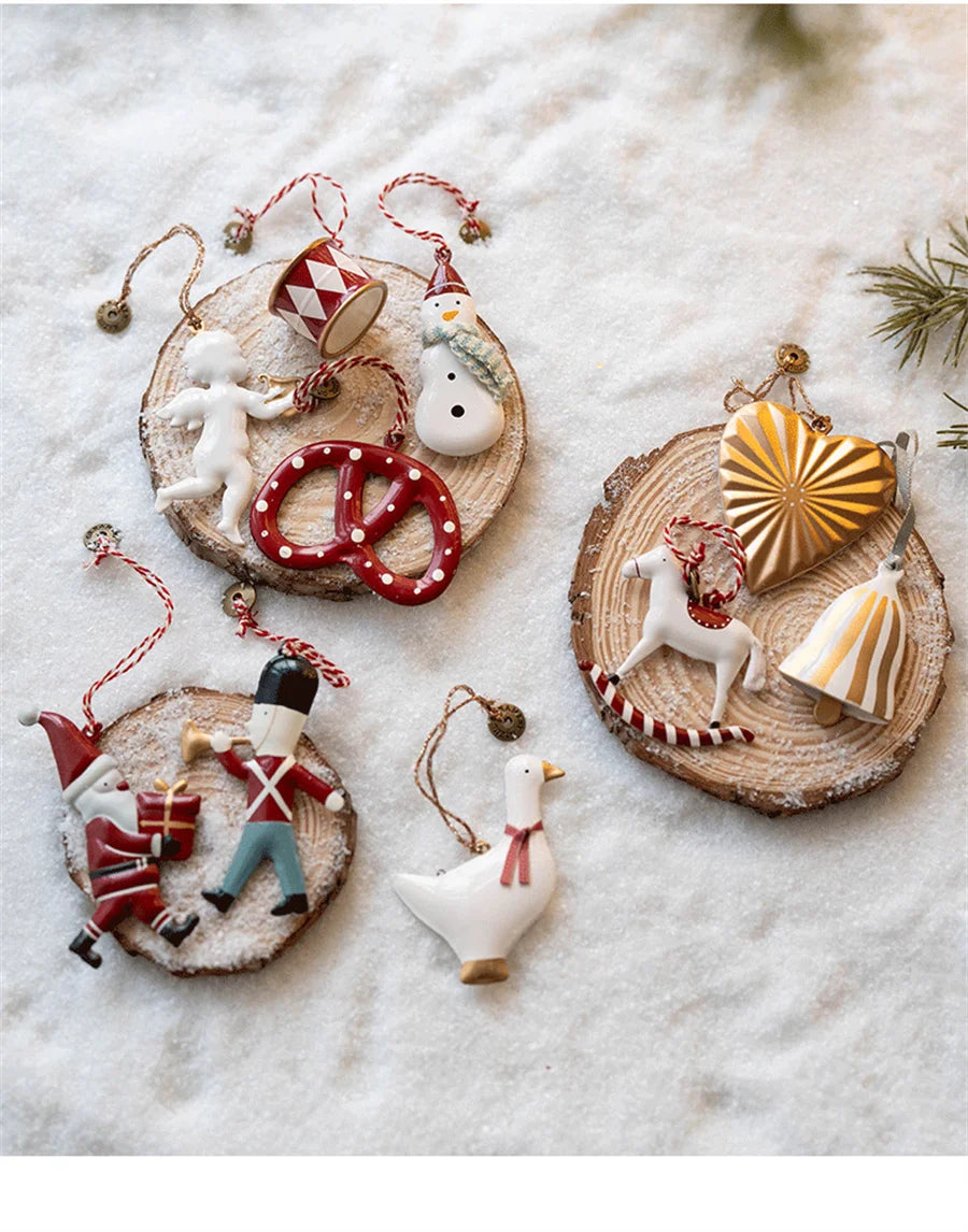 Metal Hand Painted Hanging Christmas Tree Decoration, Holiday Gift