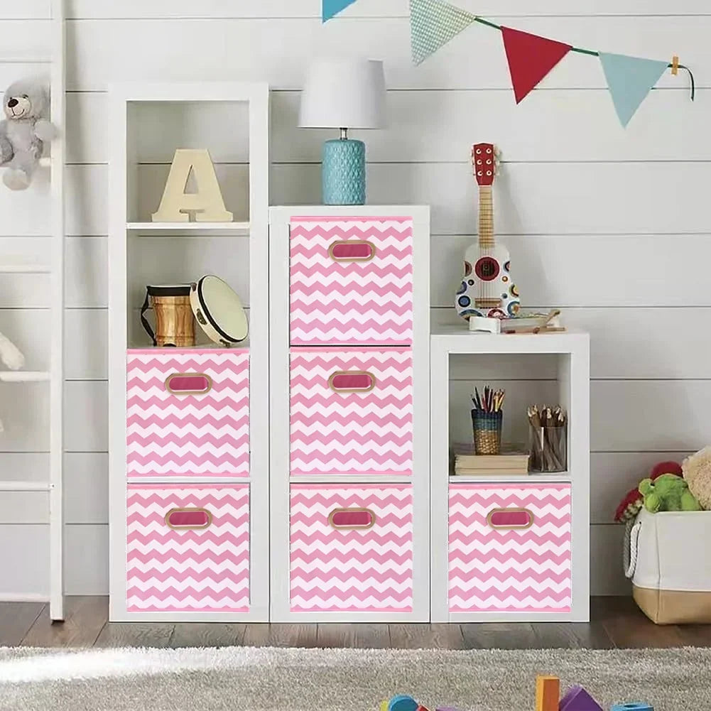 Foldable Organizer Basket With Handle Collapsible Storage Box