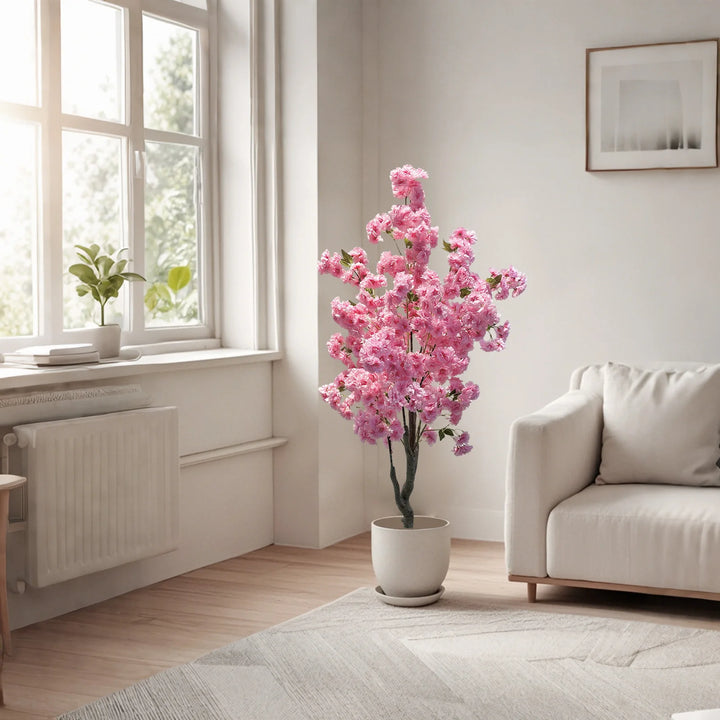 Artificial Cherry Blossom Tree 150cm Tall Decorative Faux Cherry Blossom Tree