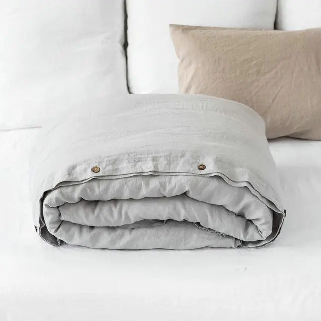 100% French Linen Natural Duvet Cover Soft Comfortable
