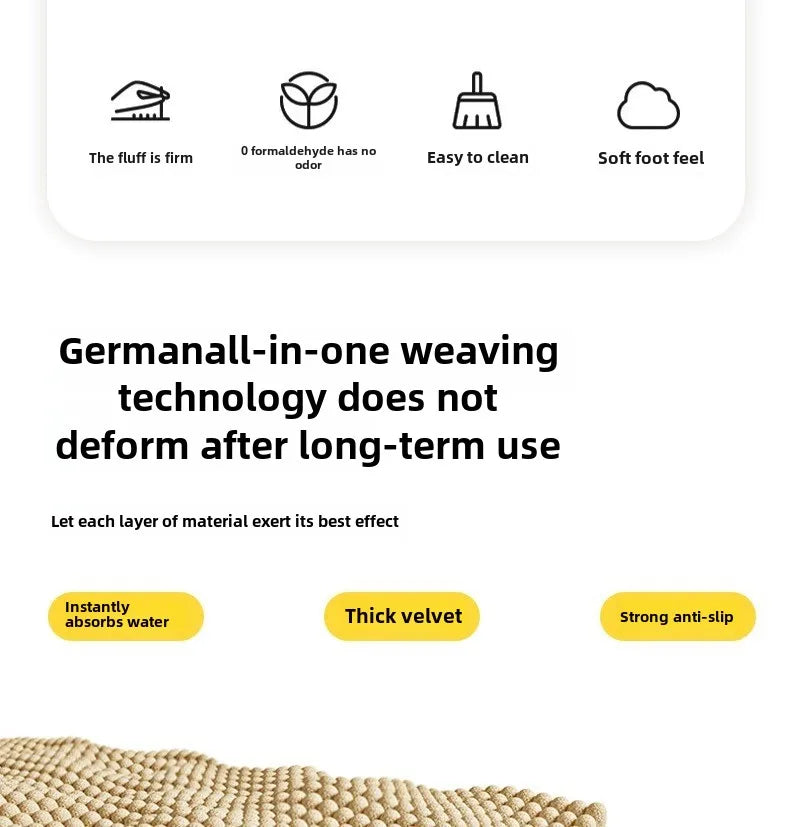 Chenille Bath Mats Encrypted Thickened Short Plush Strong