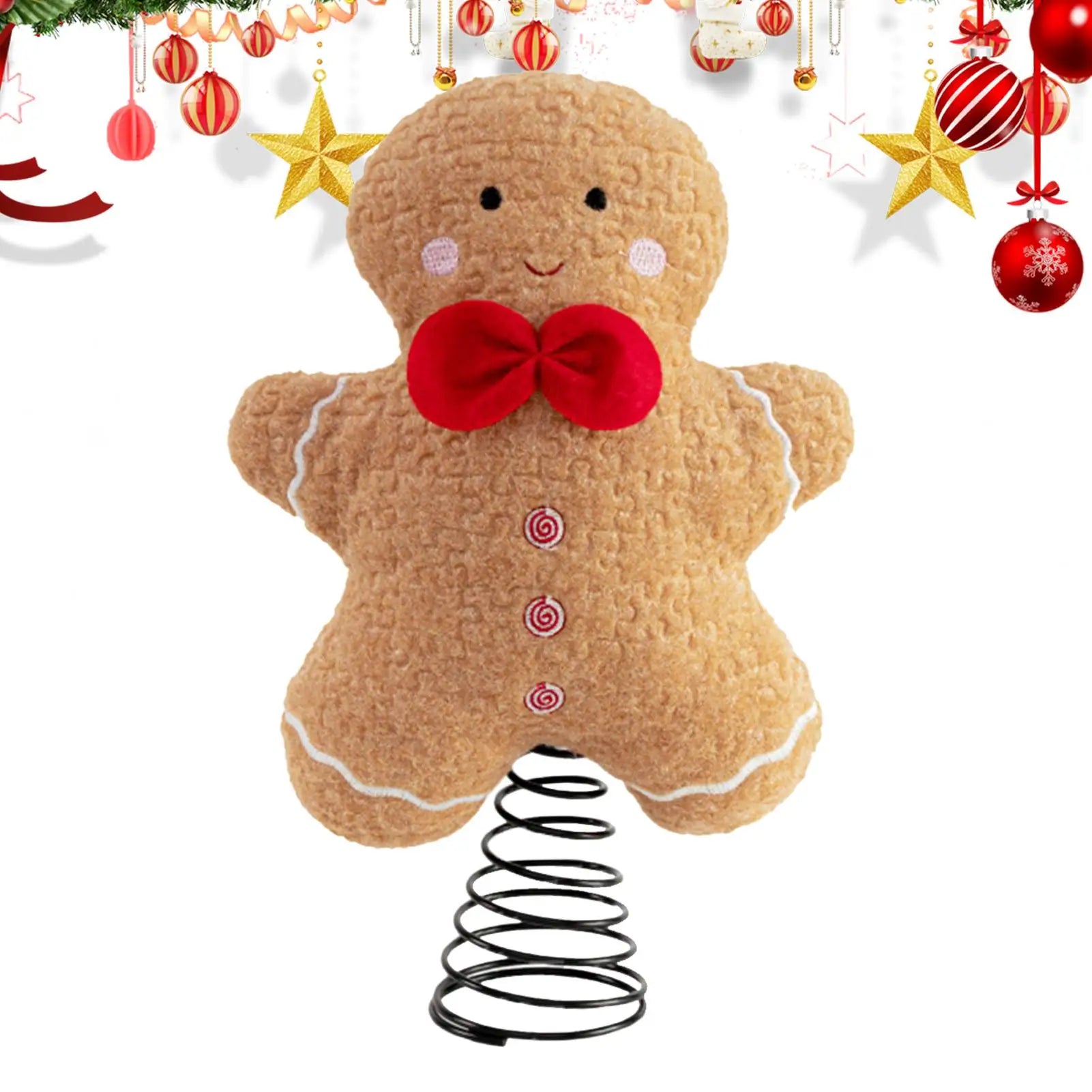Christmas Pentagon Top Gingerbread Man Tree Topper Xmas Tree