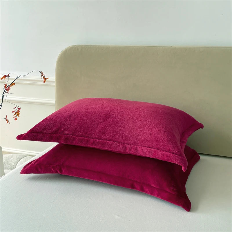 Solid Color Pillows Cover Velvet Pillowslip funda almohada 48x74cm Pillowcase