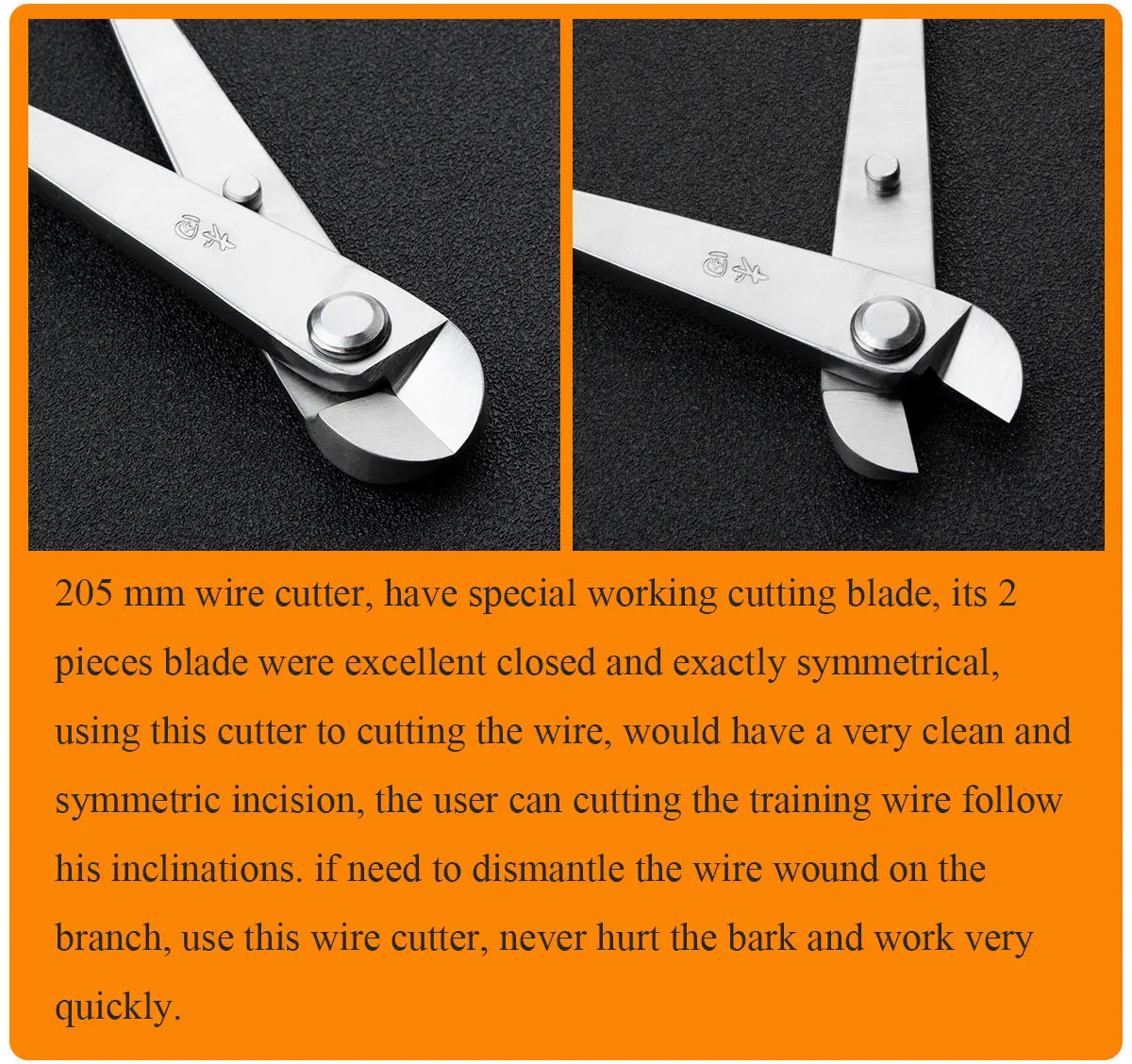 Professional grade bonsai tools wire cutter integrally forged with 4Cr13MoV