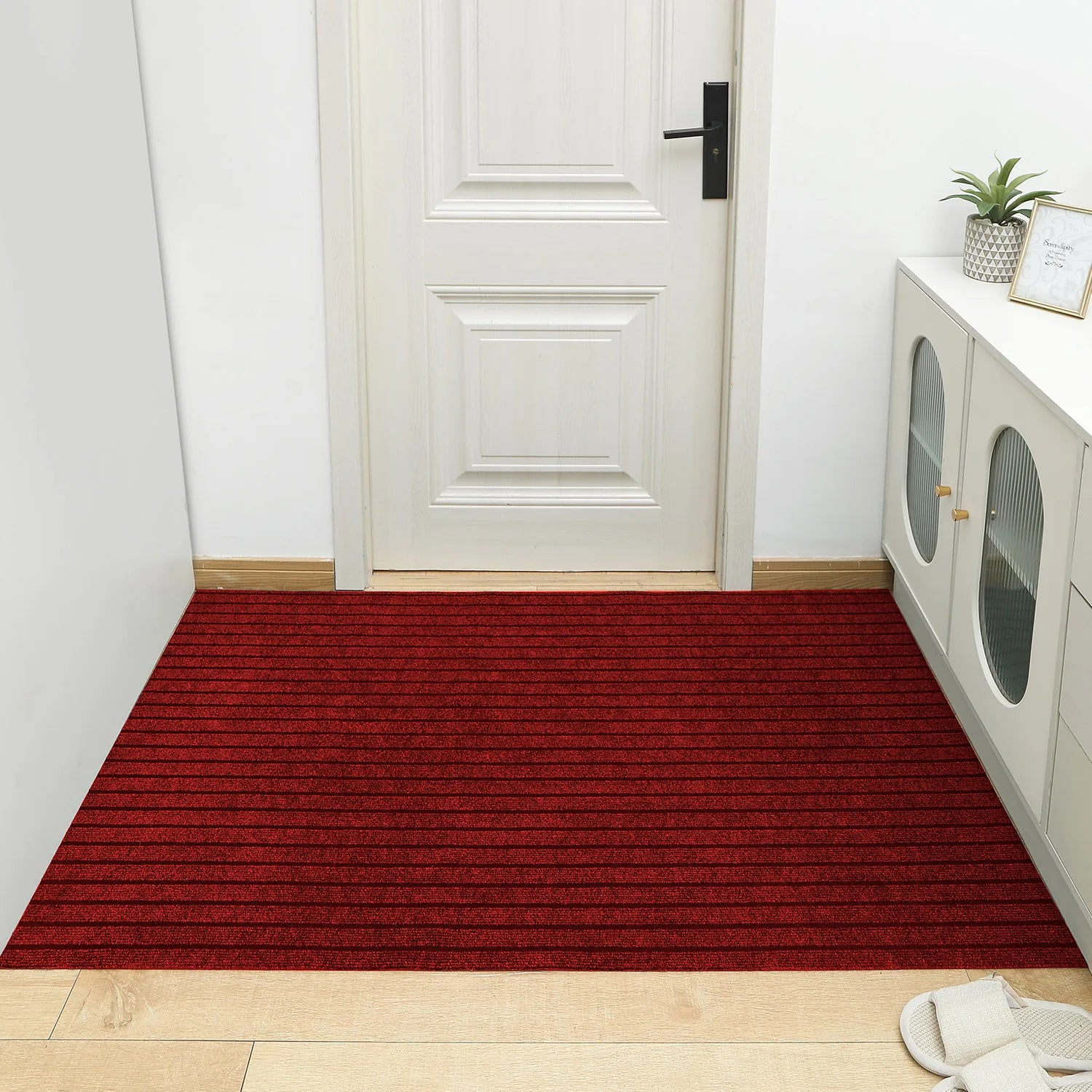 VIKAMA Entry Door Floor Mat Entryway Striped Carpet Anti Slip