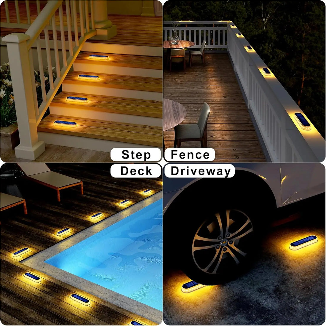 Quality Solar Step Lights Waterproof IP68 Warm White LED Path Lights