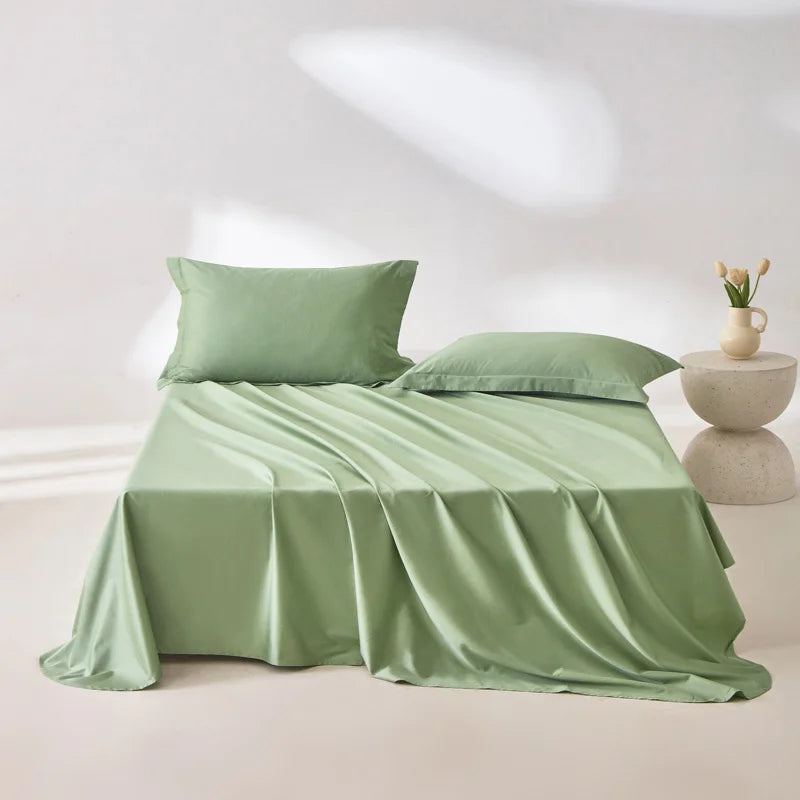 1pc Bed Flat Sheet 100% Egyptian Cotton Solid Color Top Sheets Single Double