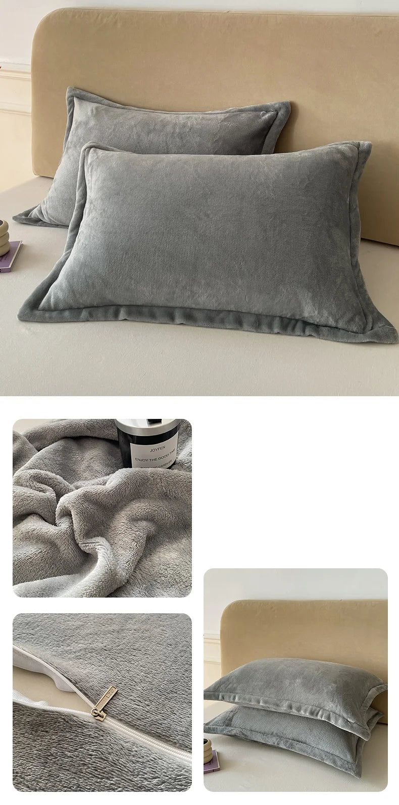 Solid Color Pillows Cover Velvet Pillowslip funda almohada 48x74cm Pillowcase