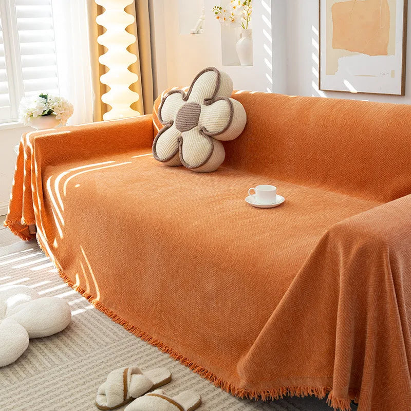 Cream Style Chenille Sofa Cover Sofa Towel Four Seasons