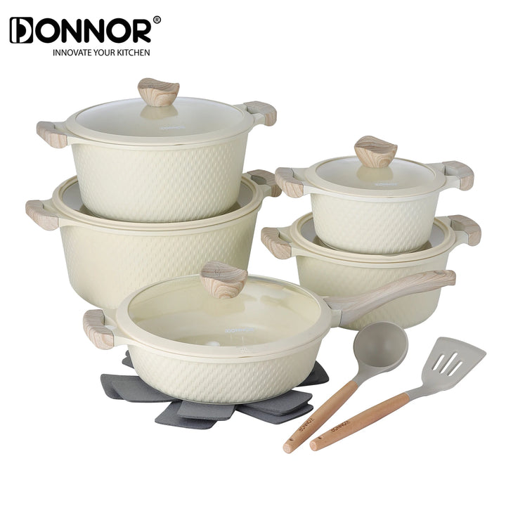 DONNOR 15-piece Pot Set, Non-stick Kitchen Cookware Set Non-stick