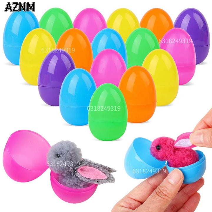 24/48Pcs Cute Easter Egg with Rabbit Figure for Kids Easter Birthday Party