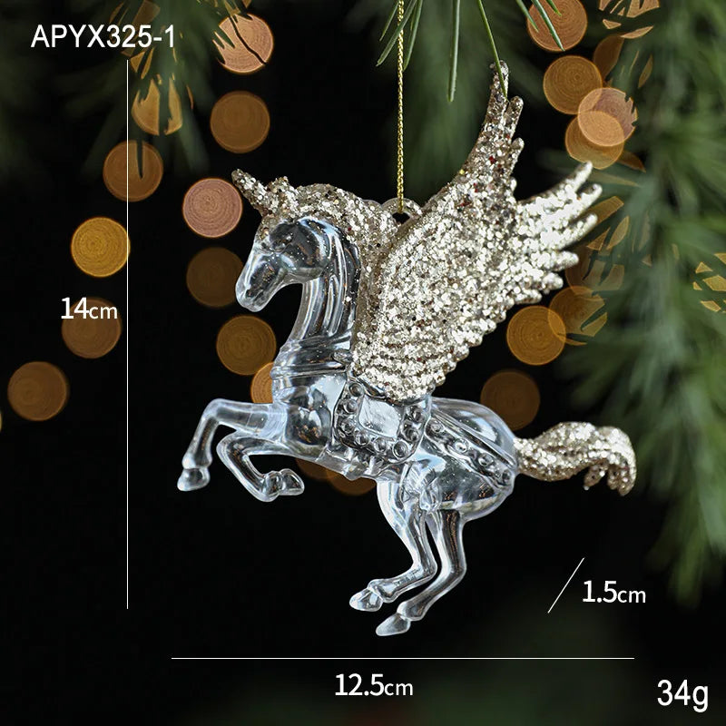 Crystal Christmas Tree Ornaments Acrylic Clear Hanging Crystals for Christmas