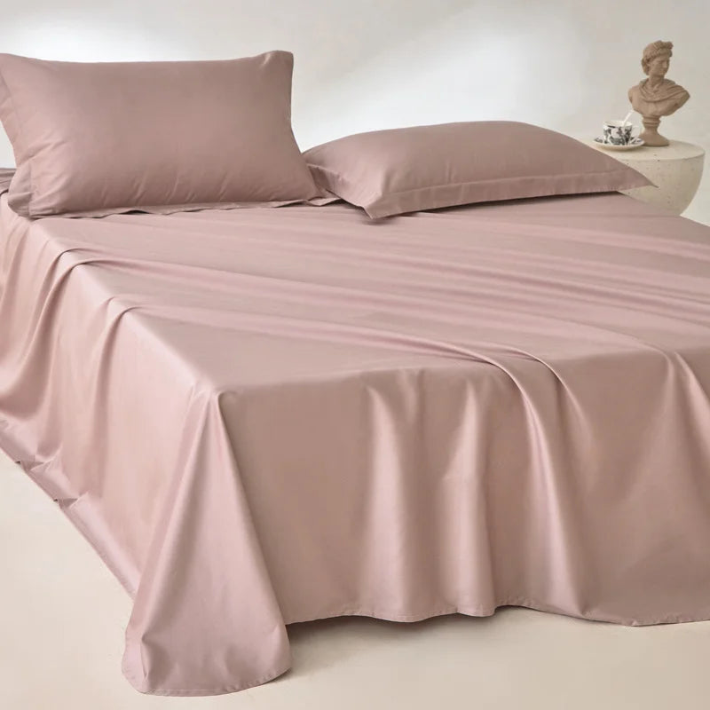 1pc Bed Flat Sheet 100% Egyptian Cotton Solid Color Top Sheets Single Double