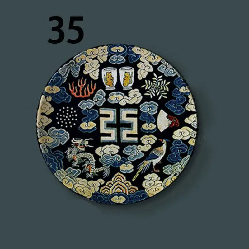 6-8inch Chinese Style Ceramic Plate with Dragon Phoenix