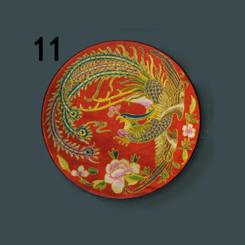 6-8inch Chinese Style Ceramic Plate with Dragon Phoenix