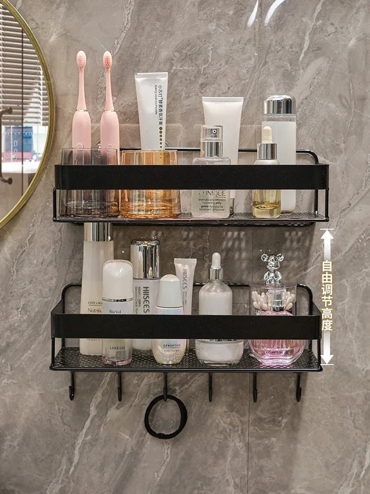 Gold storage rack bathroom storage rack wall mounted