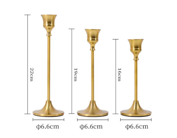 3Pcs/Set European Style Metal Candle Holders