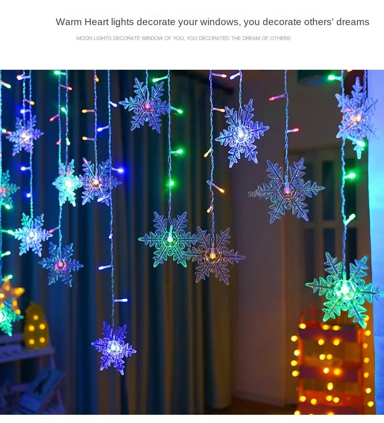 110V 220V Snowflakes  Curtain Garland