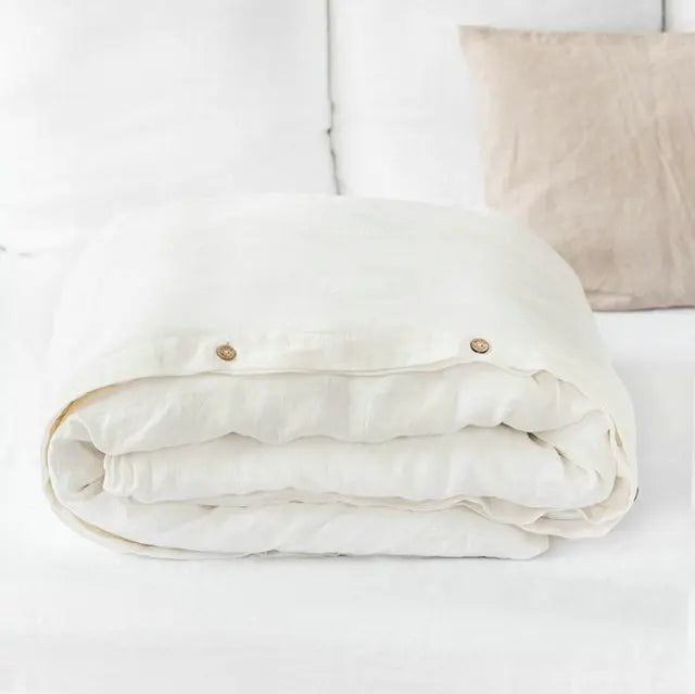 100% French Linen Natural Duvet Cover Soft Comfortable