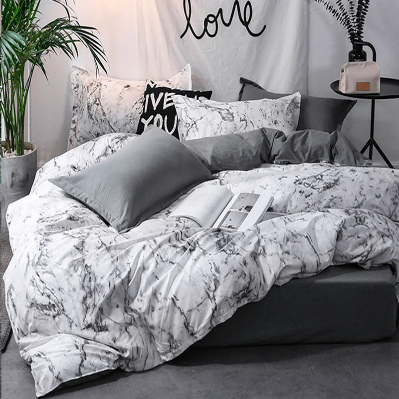 3pcs Duvet Cover Set with Pillow Case Double Comforter Bedding Set
