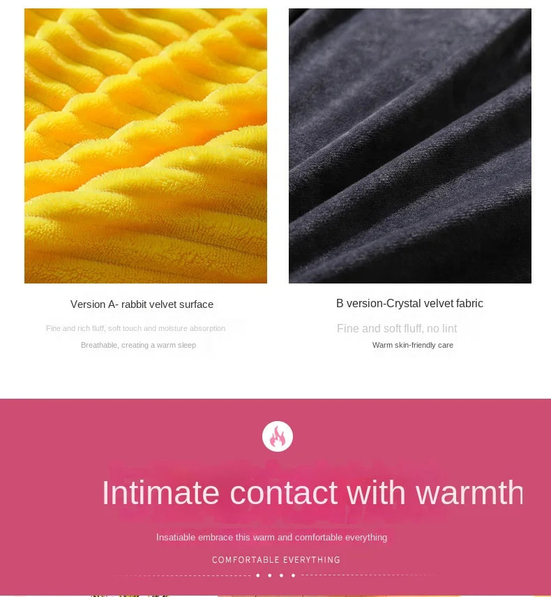 Winter Thick Solid Color Velvet Duvet Cover Warmth Bedding Set