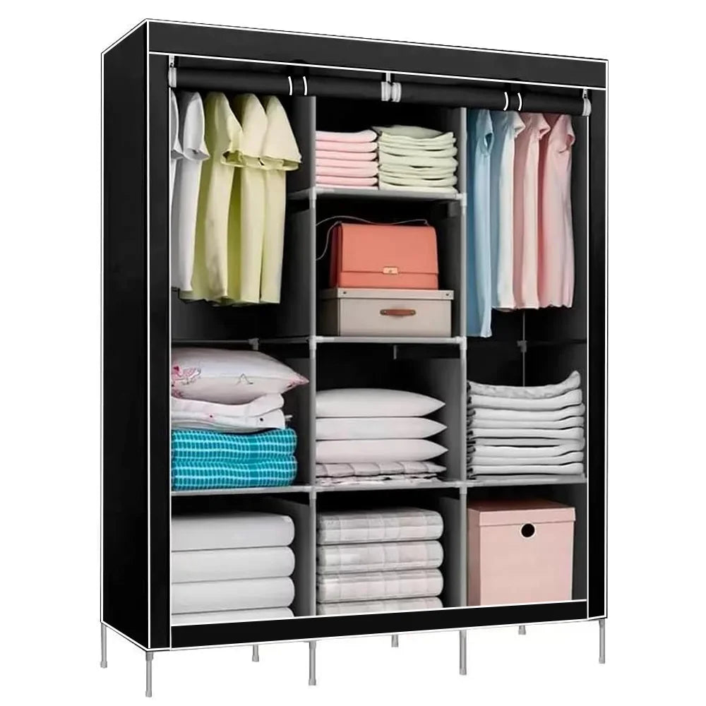 Portable Wardrobe Clothes Organizer Non-Woven Fabric Wardrobe Storag