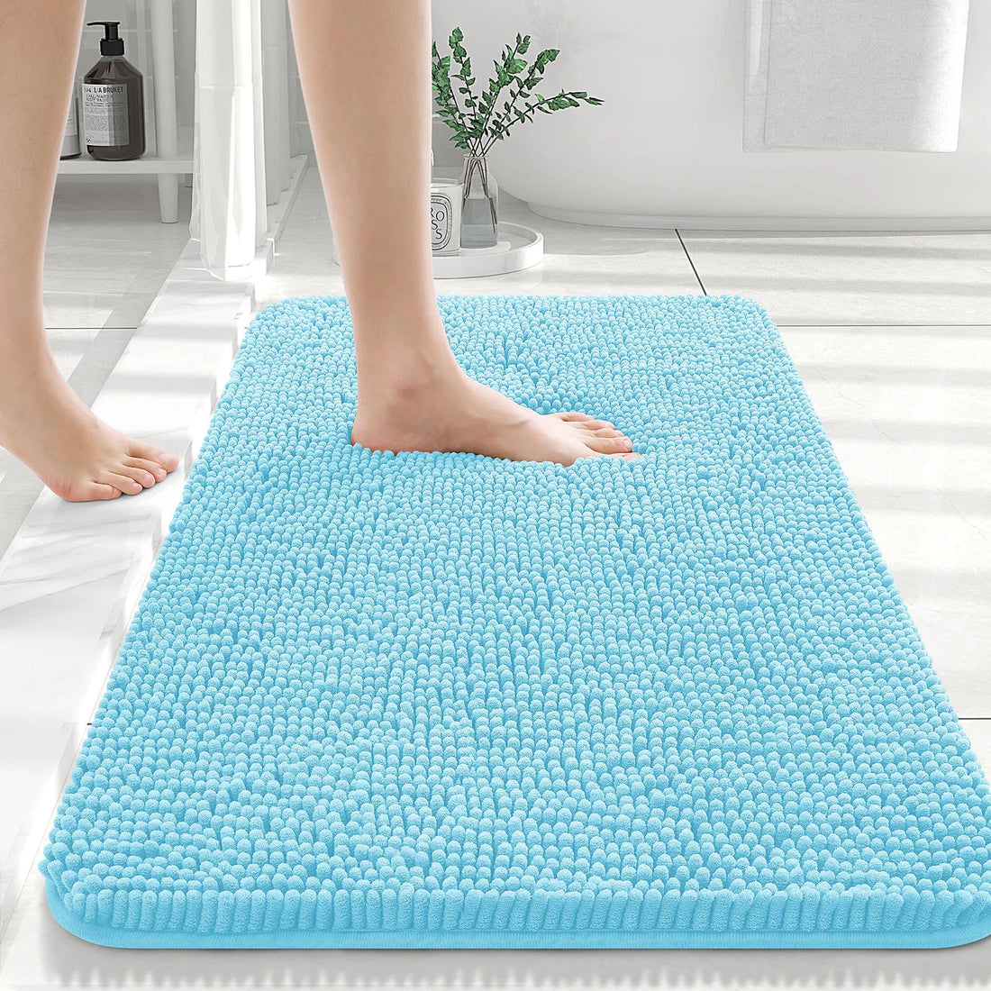 HAPIHAPPY New Chenille Bathroom Rug Mat Extra Soft Thick
