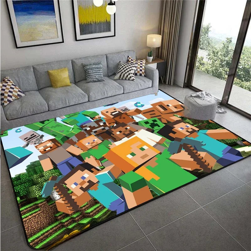 3D Game M-MINE Sandbox Carpet for Living Room Decor Bedroom