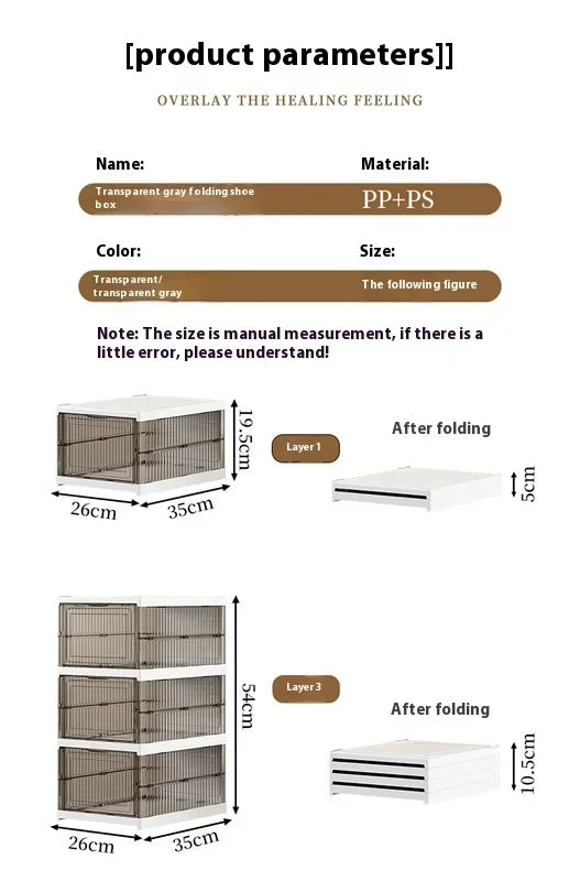 Dustproof 6 Layers Foldable Shoes Box