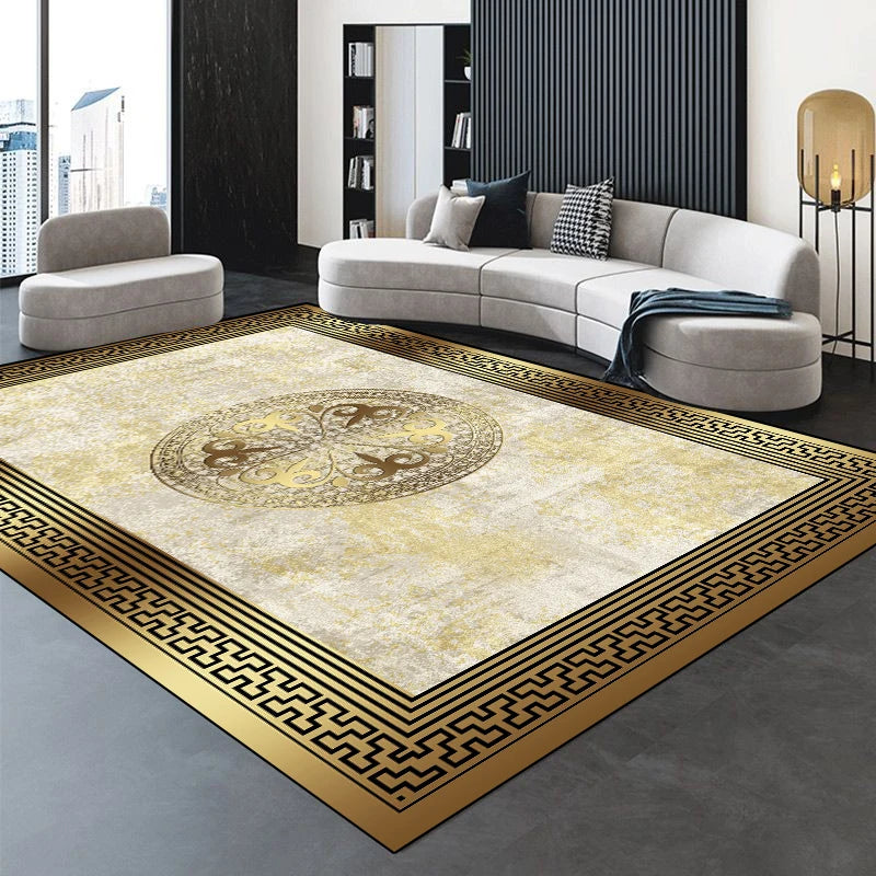 Modern Golden Luxury Carpet Large Living Room Decoration