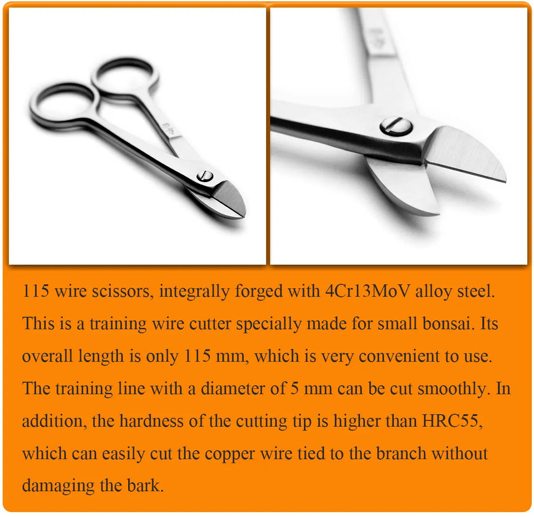 Professional grade bonsai tools wire cutter integrally forged with 4Cr13MoV