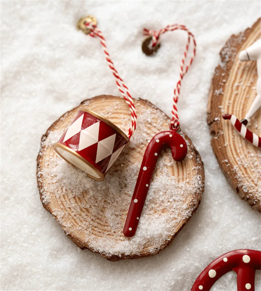 Metal Hand Painted Hanging Christmas Tree Decoration, Holiday Gift