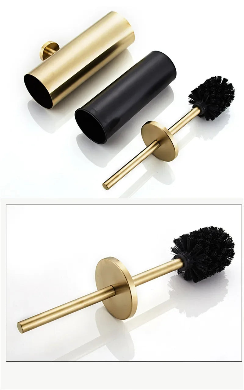 304 stainless steel toilet brush with base